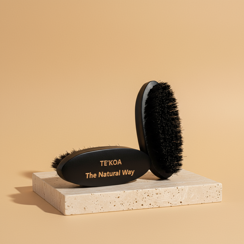 TE'KOA's Boar's Bristle Travel Size Beard Brush